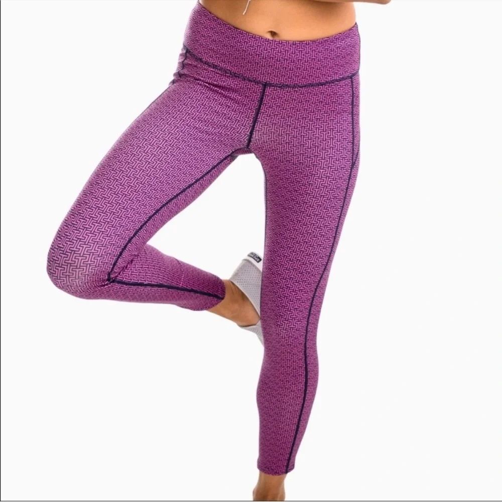 NWT Southern Tide Purple Patterned Women's Leggings Size XS
